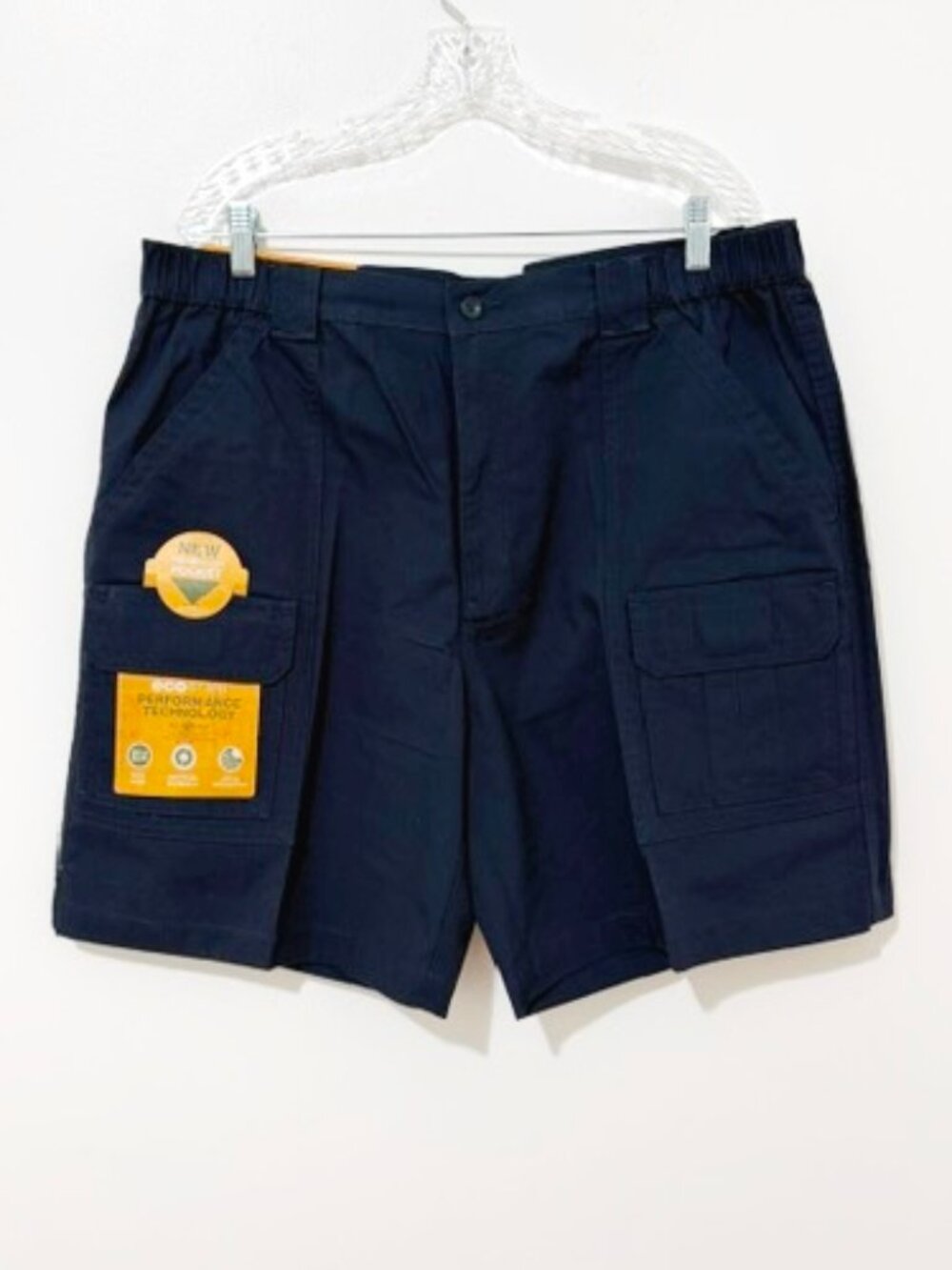 Savane Eco Start Hiking Cargo Shorts Navy Blue Tech Pocket Men's Size 40 NWT